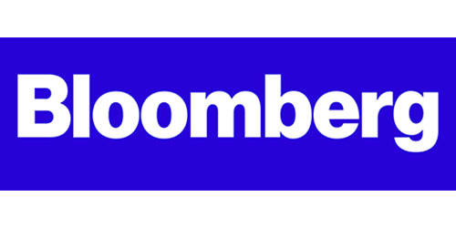 Bloomberg Logo in white with blue background
